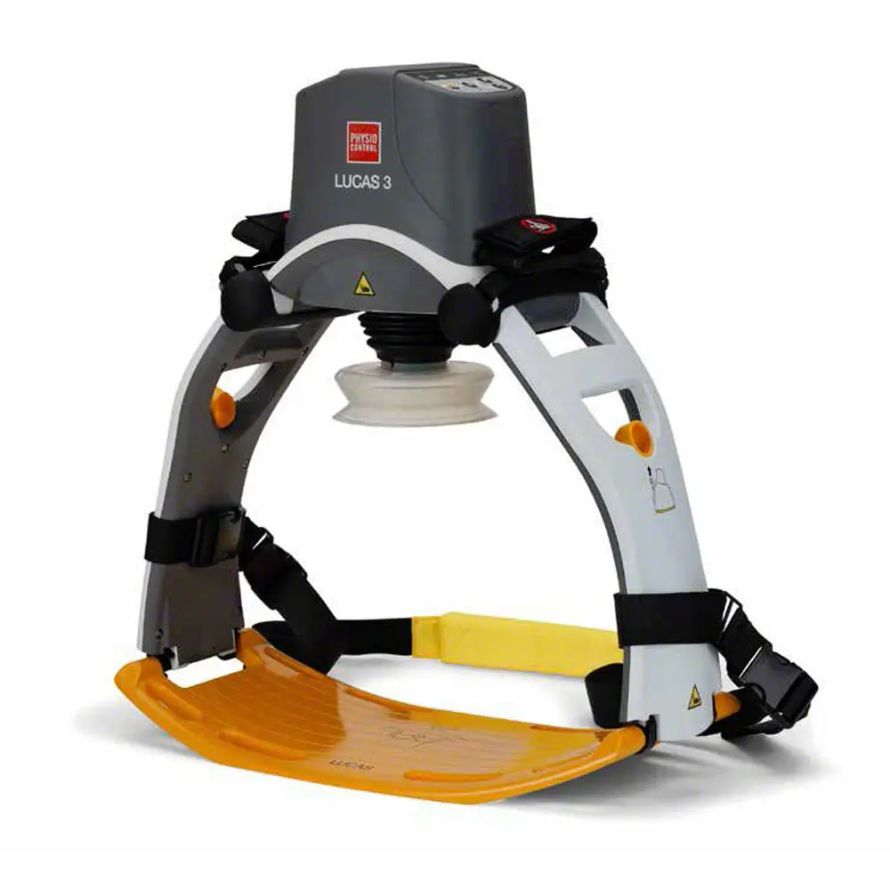 Application of the LUCAS mechanical chest compression system.